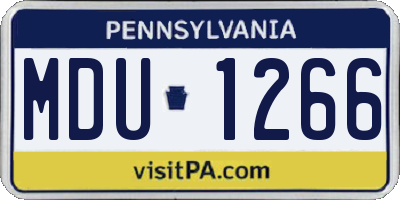 PA license plate MDU1266