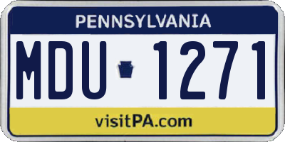 PA license plate MDU1271