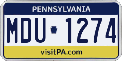 PA license plate MDU1274