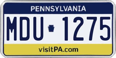 PA license plate MDU1275
