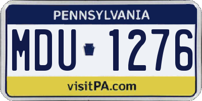 PA license plate MDU1276