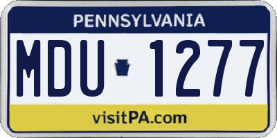 PA license plate MDU1277