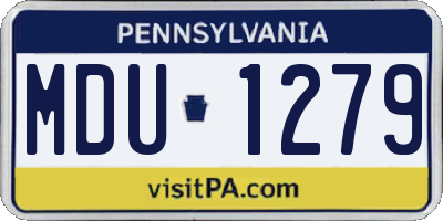 PA license plate MDU1279