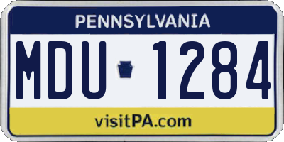 PA license plate MDU1284