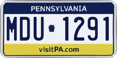 PA license plate MDU1291