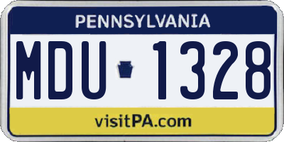 PA license plate MDU1328