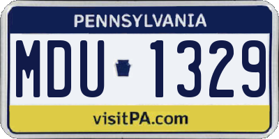 PA license plate MDU1329