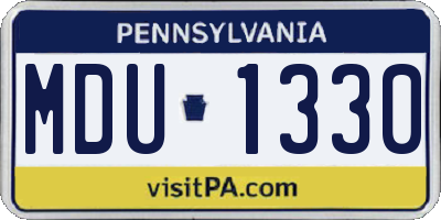 PA license plate MDU1330