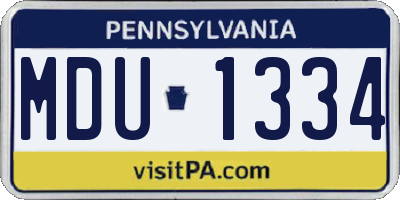 PA license plate MDU1334