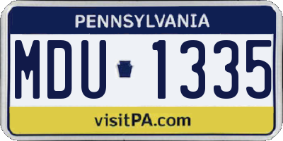 PA license plate MDU1335