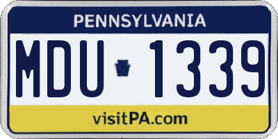 PA license plate MDU1339
