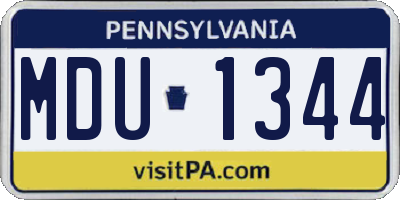 PA license plate MDU1344
