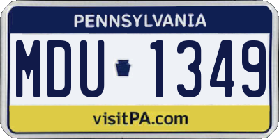 PA license plate MDU1349