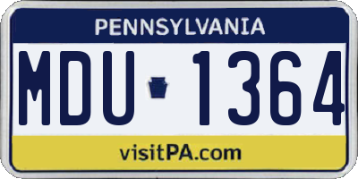 PA license plate MDU1364
