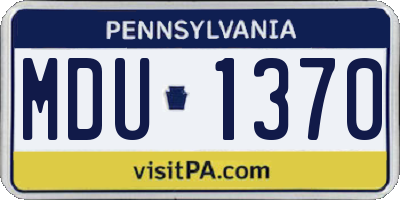 PA license plate MDU1370