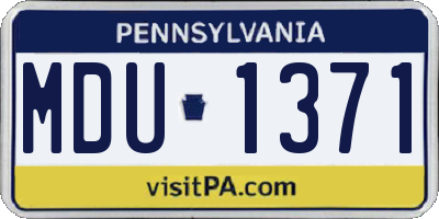 PA license plate MDU1371