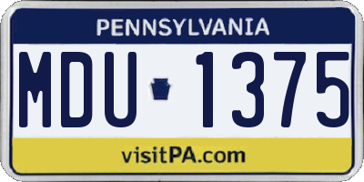 PA license plate MDU1375