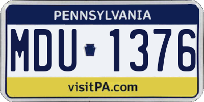 PA license plate MDU1376