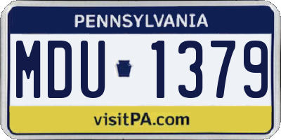 PA license plate MDU1379
