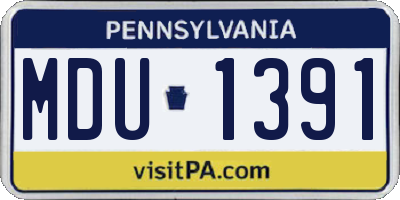 PA license plate MDU1391