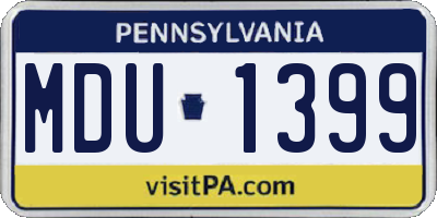 PA license plate MDU1399