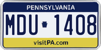 PA license plate MDU1408
