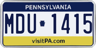 PA license plate MDU1415