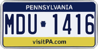 PA license plate MDU1416