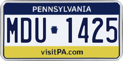 PA license plate MDU1425