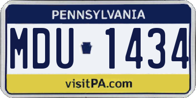 PA license plate MDU1434