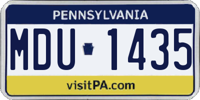 PA license plate MDU1435