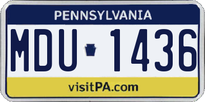 PA license plate MDU1436