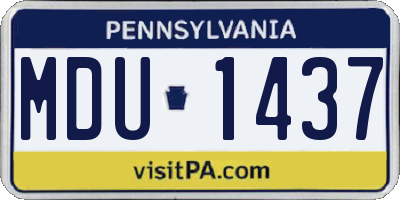 PA license plate MDU1437