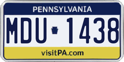 PA license plate MDU1438