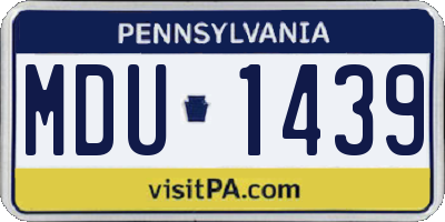 PA license plate MDU1439