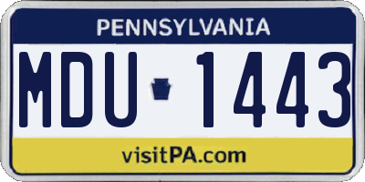 PA license plate MDU1443