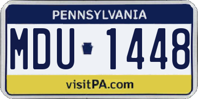 PA license plate MDU1448