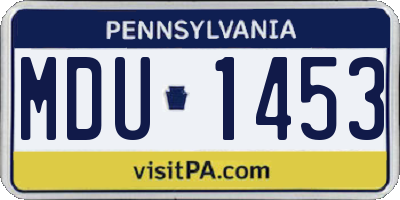 PA license plate MDU1453