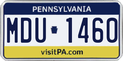 PA license plate MDU1460