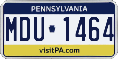 PA license plate MDU1464