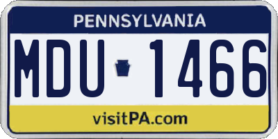 PA license plate MDU1466