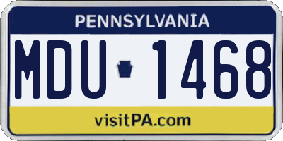 PA license plate MDU1468