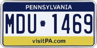 PA license plate MDU1469