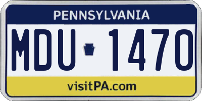 PA license plate MDU1470