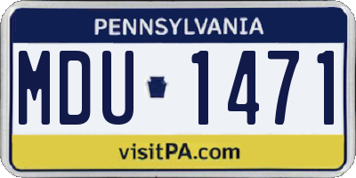 PA license plate MDU1471