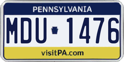 PA license plate MDU1476