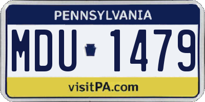 PA license plate MDU1479