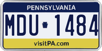 PA license plate MDU1484