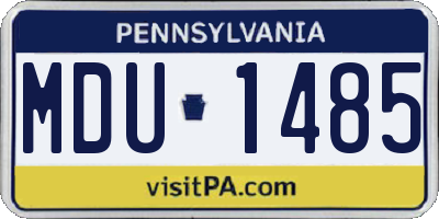 PA license plate MDU1485