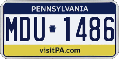 PA license plate MDU1486